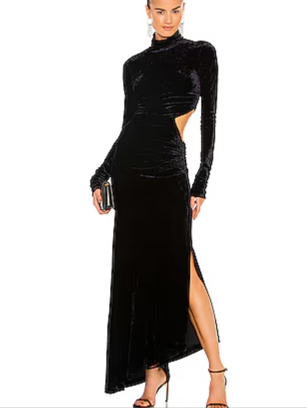 NWT A.L.C. Katherine Cutout Velvet Turtleneck Maxi Dress 10 Navy